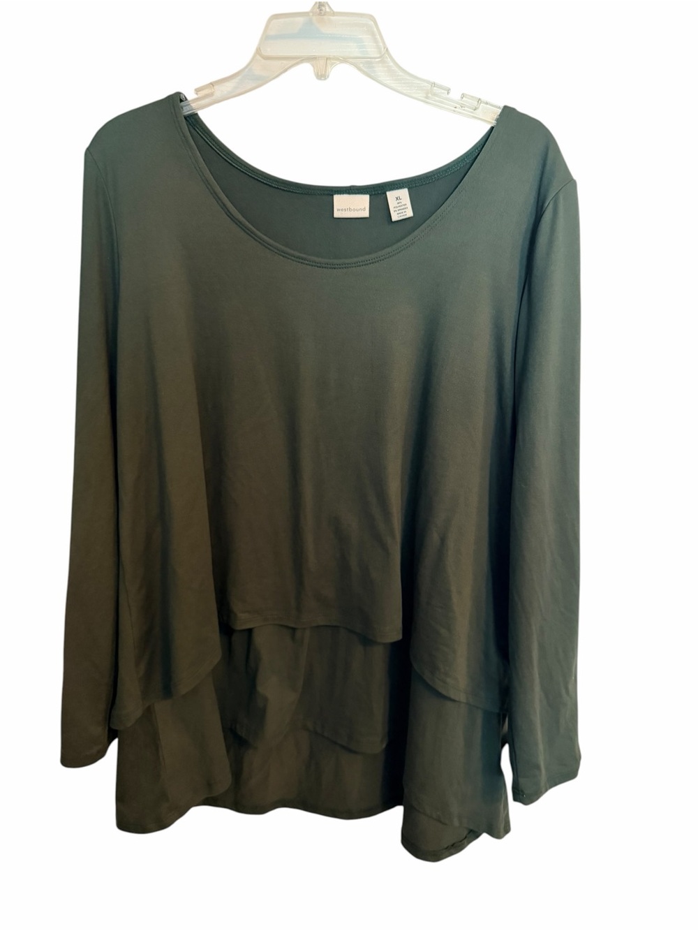 Westbound Olive Green Layered Scoop-Neck Tunic